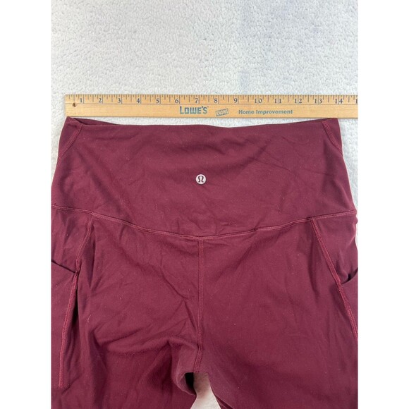 Lululemon Burgundy Seamless Athleisure Size 8 Leggings - Picture 4 of 4